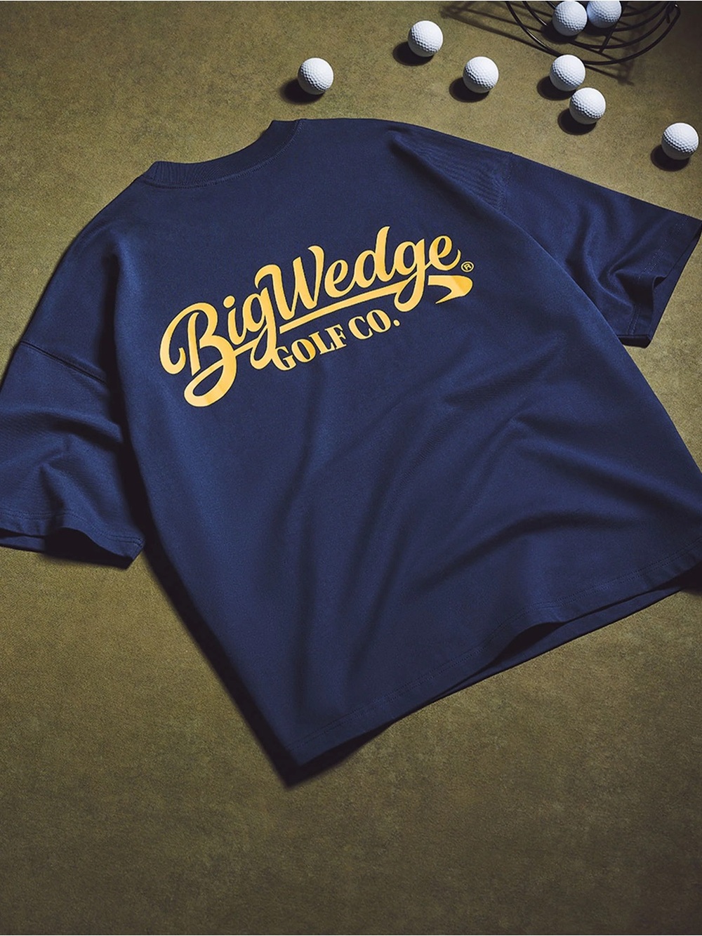 Sidemen - Big Wedge Golf Navy Short-Sleeve Tee with Yellow BigWedge Logo
